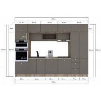 Bucatarie ZONE A 340 FRONT MDF K002 / decor 265
